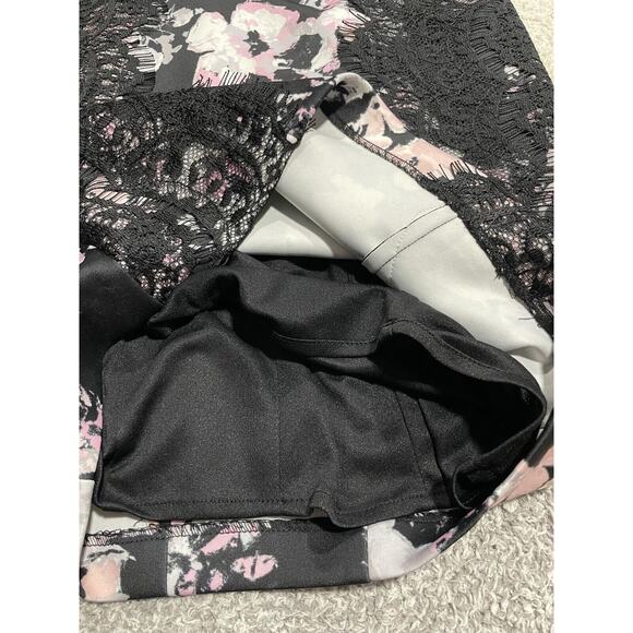 Saks Fifth Avenue Cocktail scuba sheath dress size 6 black lace Floral A17548 - Picture 4 of 10